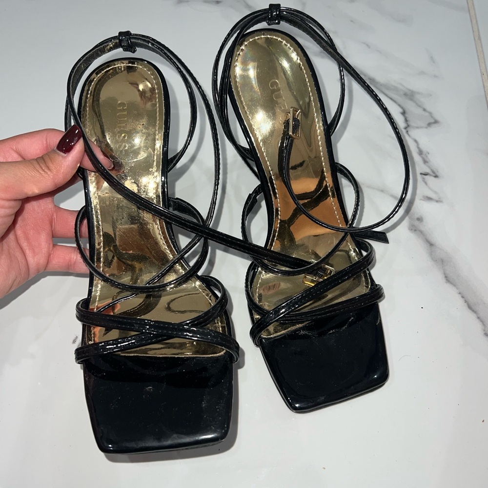 GUESS Black Strappy Women's Heels